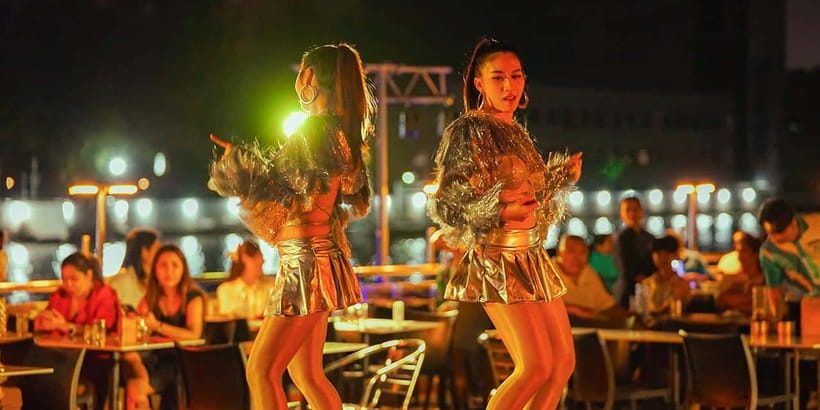 Bangkok: Carnival Dinner Cruise with Free-Flow Beer & Buffet - The upper deck is where the action happens
