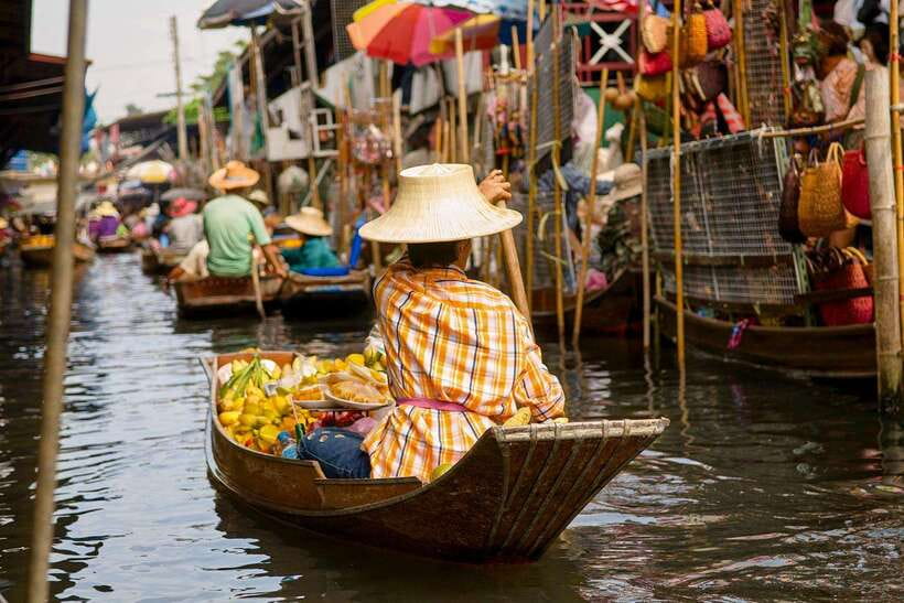 Bangkok: Damnoen Saduak Market and Maeklong Railway Market - The Boat Approach to Damnoen Saduak