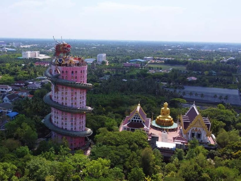 Bangkok: Famous Markets and Dragon Temple Guided Day Tour - Maeklong Railway Market and the train that cuts through it