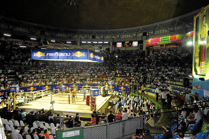Bangkok Muay Thai Boxing Match at Rajadamnern Stadium - Ringside, second-class, and third-class seating