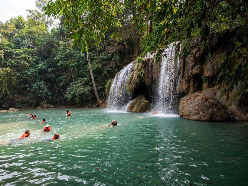 From Bangkok: Erawan Park & Kanchanaburi Small-Group Tour - Erawan National Park is the main event