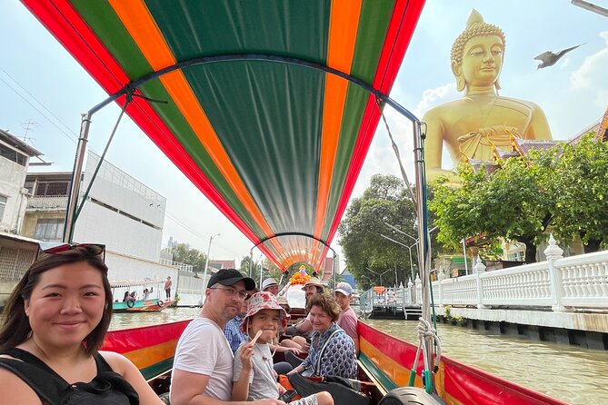 Hidden Bangkok Longtail Boat Tour to Big Buddha&Canal Life 2hrs - The Chao Phraya and Wat Arun view