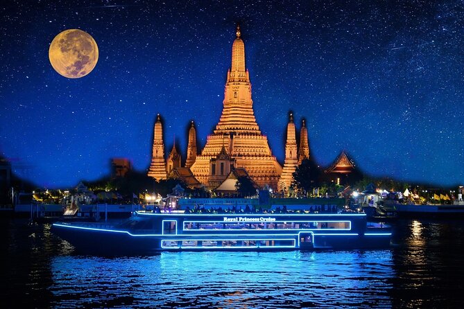 Royal Princess Dinner Cruise: Bangkok Chao Phraya River - Watching Wat Arun and the Grand Palace area