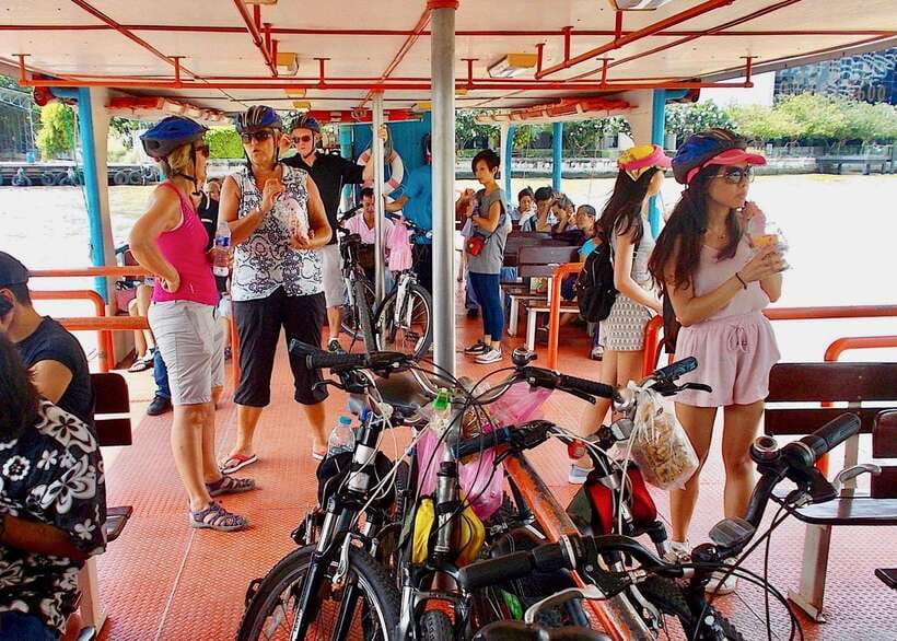 Thai culture and Bangkok local life guided bike tour - Chinatown through food stalls and market lanes