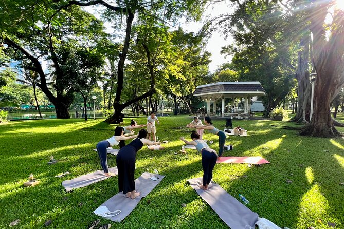 Yoga in the Park Thailand - Meditation and Pranayama before the physical work